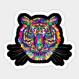 tiger colorfull poly Sticker